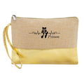 Pochette personnalisée danse et ballerine  en jute et doré en jute et doré