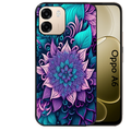 Coque noire taperso pour OPPO A6 A6X 4G et 5G avec motif tropical mandala et fleur violet protection antichoc personnalisée