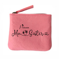 Porte monnaie personnalisé soeur sister en feutrine en feutrine