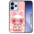 Coque noire taperso pour OPPO Reno 15 et F FS 5G avec motif lapin lunettes personnalisee protection antichoc personnalisée