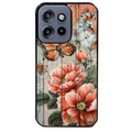Coque noire taperso pour Moto Edge 60 et Neo Fusion Pro avec motif bois et papillon 3 protection antichoc personnalisée