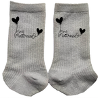 Chaussettes paillettes argent motif maitresse merci