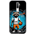 Coque noire taperso pour OPPO A5 A9 2020 avec motif basket racoon protection antichoc personnalisée