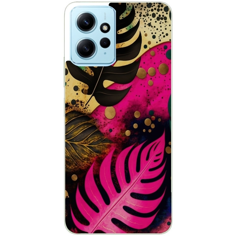 Coque taperso pour POCO X5 5G avec motif tropical rose et des fleurs protection antichoc personnalisée