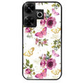 Coque noire taperso pour POCO M6 4G avec motif fleur et papillon protection antichoc personnalisée