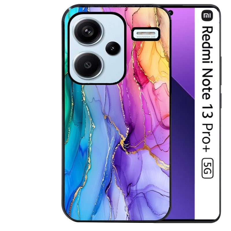 Coque noire taperso pour Redmi Note 13 PRO PLUS 5G avec motif marbre tie dye protection antichoc personnalisée