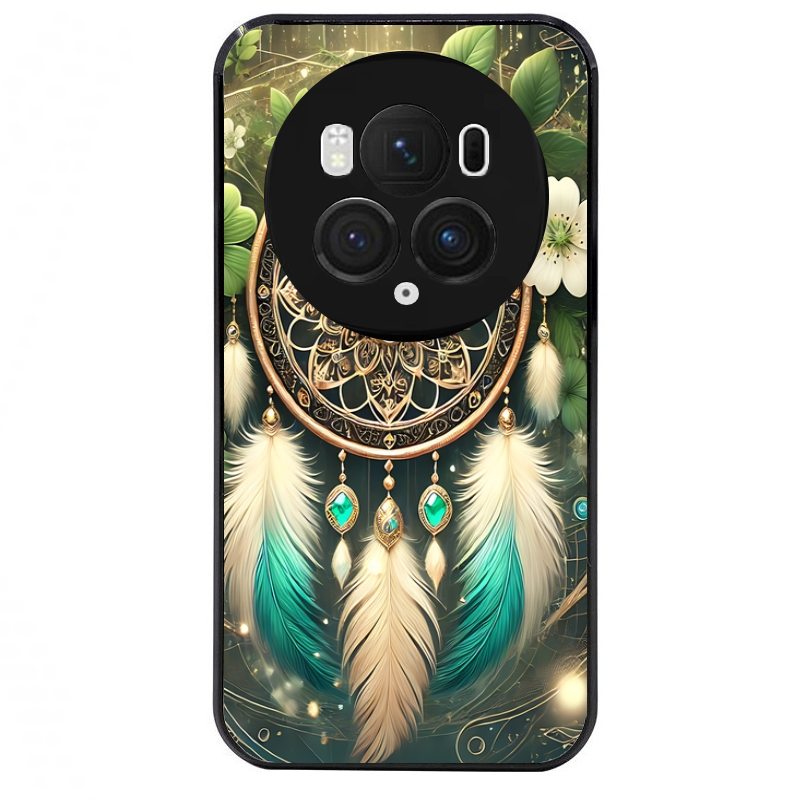 Coque noire taperso pour Magic 5 6 LITE et PRO avec motif dreamcatcher talisman protection antichoc personnalisée