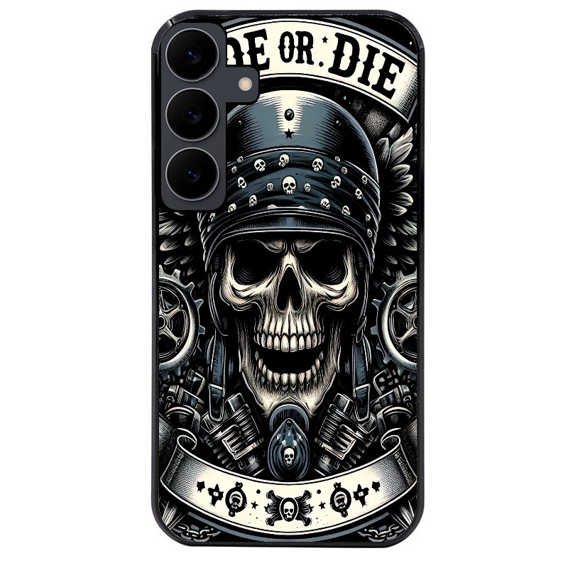 Coque noire taperso pour galaxy A06 A16 A26 A36 A56 avec motif mort motard protection antichoc personnalisée
