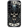 Coque noire taperso pour galaxy Z Fold 6 et 7 avec motif mort motard protection antichoc personnalisée