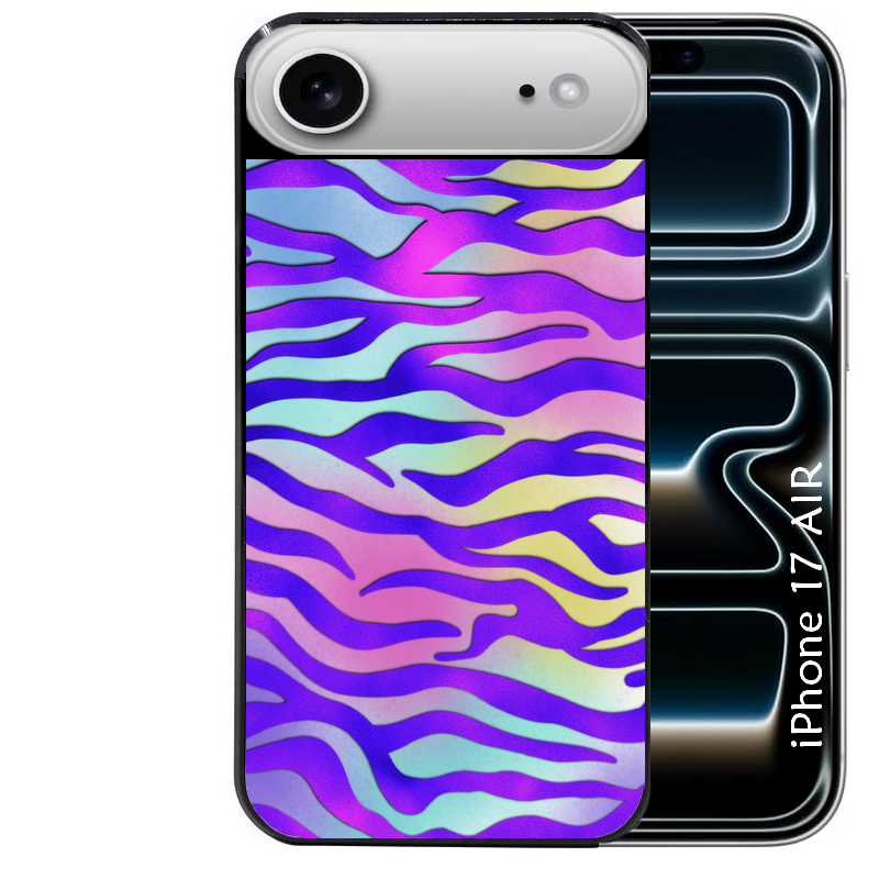 Coque noire taperso pour Iphone 17 17E AIR MAX PRO avec motif zebre color protection antichoc personnalisée