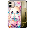 Coque noire taperso pour OPPO A6 A6X 4G et 5G avec motif chat bubble style manga protection antichoc personnalisée