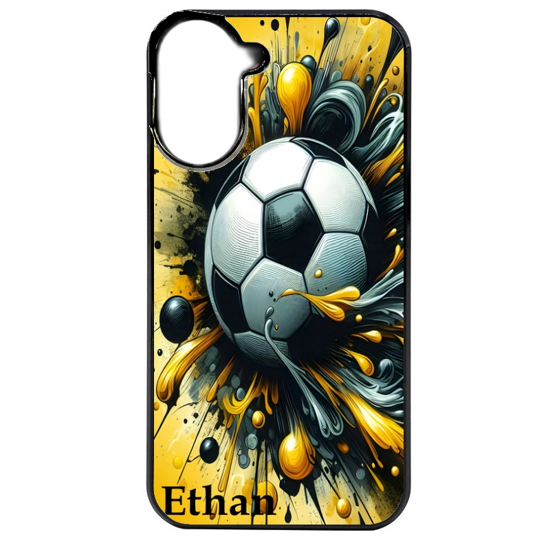 Coque noire taperso pour POCO C71 4G avec motif football personnalisee protection antichoc personnalisée