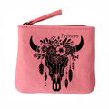 Porte monnaie personnalisé skull bull en feutrine en feutrine