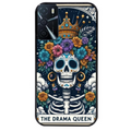 Coque noire taperso pour OPPO A16 et A16S avec motif tete de mort drama queen protection antichoc personnalisée