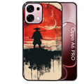 Coque noire taperso pour OPPO A6 PRO 4G et 5G avec motif samourai rouge protection antichoc personnalisée