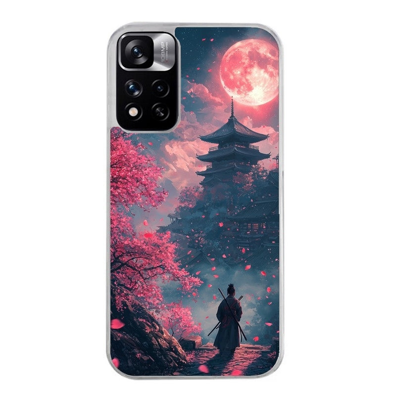 Coque taperso pour Redmi Note 11 4G PRO 5G 11S avec motif samourai cerisier protection antichoc personnalisée