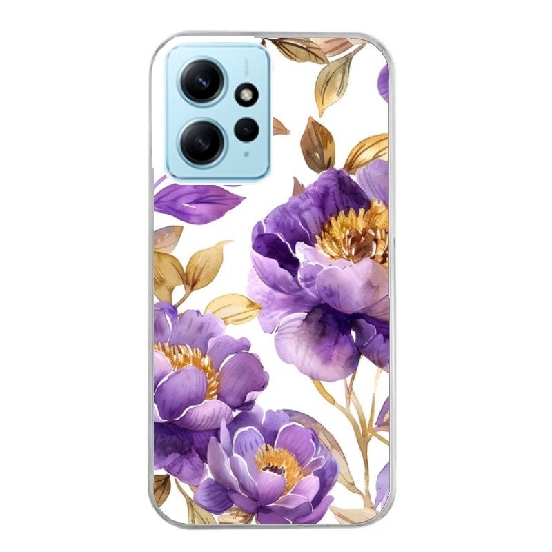 Coque taperso pour Redmi Note 12 4G 5G PRO 4G avec motif fleur pivoine protection antichoc personnalisée