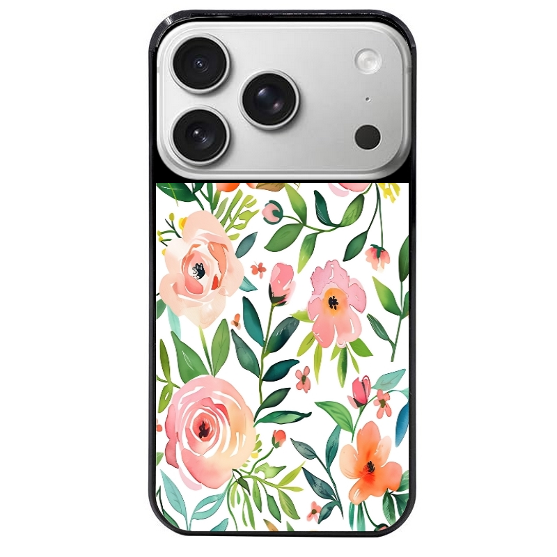 Coque noire taperso pour Iphone 17 17E AIR MAX PRO avec motif fleur des champs protection antichoc personnalisée