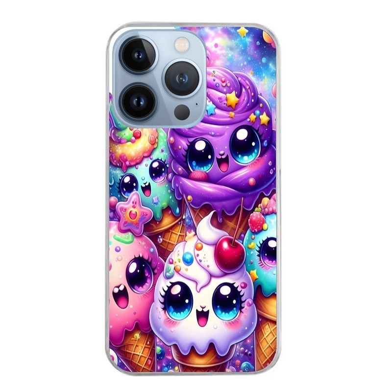 Coque taperso pour Iphone 14 et PRO PLUS PRO MAX avec motif anime ice cream kawaii protection antichoc personnalisée