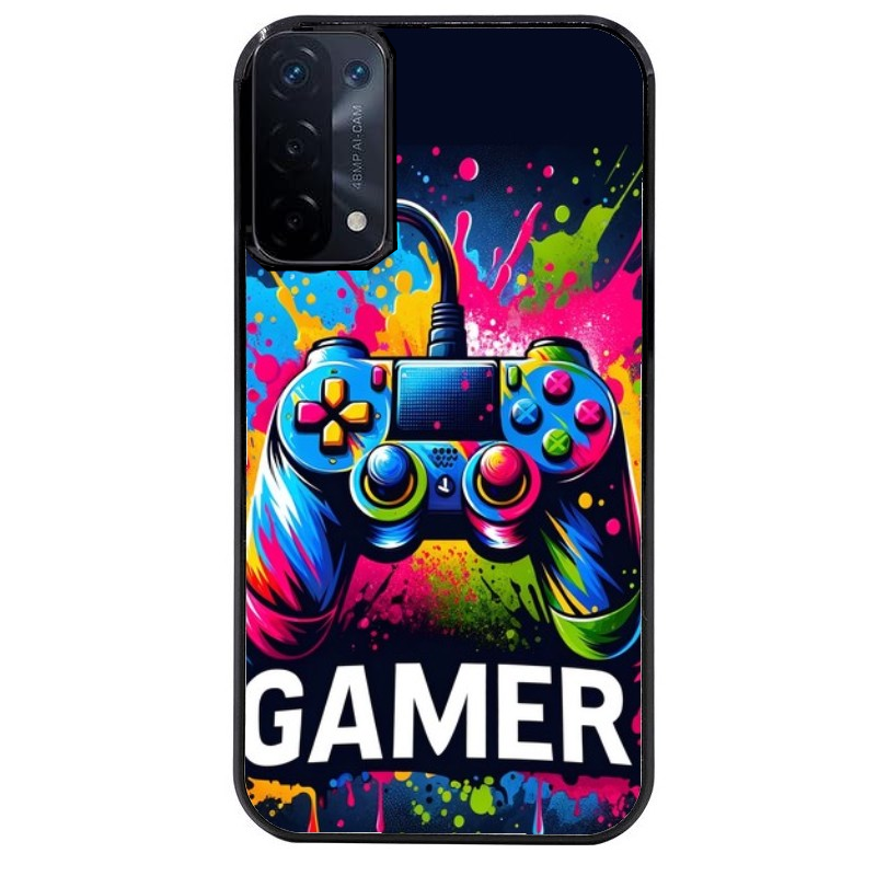 Coque noire taperso pour OPPO A54 et A74 5G avec motif gamer protection antichoc personnalisée
