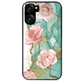 Coque noire taperso pour OnePlus Nord CE5 avec motif marbre fleur turquoise protection antichoc personnalisée