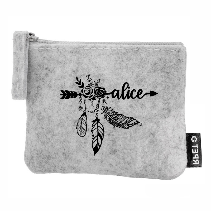 Porte monnaie avec votre prenom dreamcather en feutrine en feutrine
