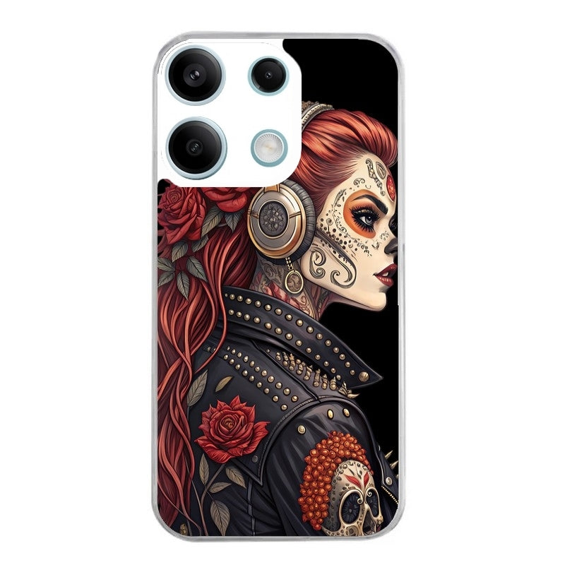 Coque taperso pour Redmi Note 13 4G 5G PRO avec motif tete de mort rock protection antichoc personnalisée