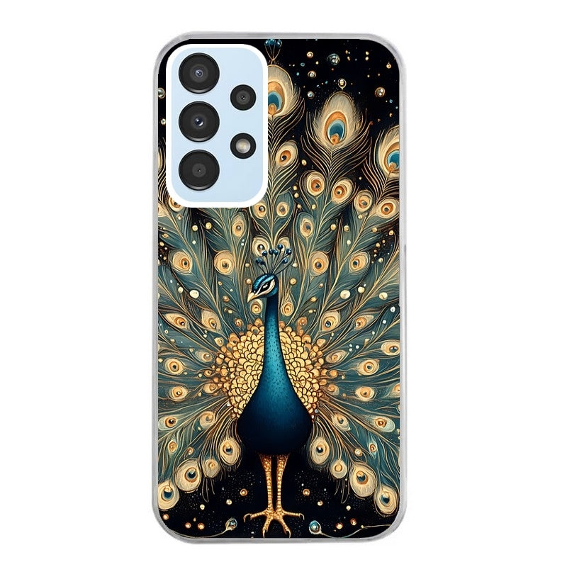 Coque taperso pour Galaxy A13 4G et 5G A23 A53 avec motif paon mandala protection antichoc personnalisée