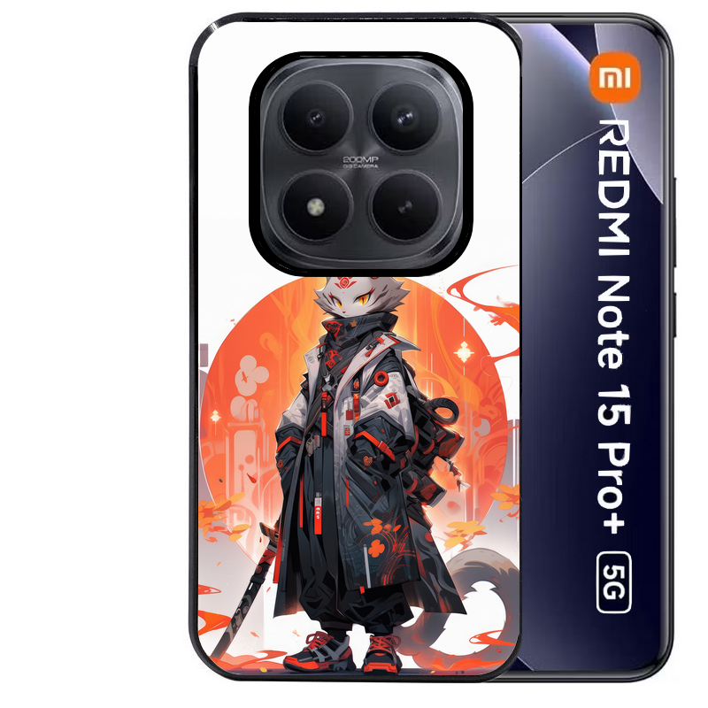 Coque noire taperso pour Redmi Note 15 et PRO PLUS 4G 5G avec motif anime chat japan personnalise protection antichoc personnalisée