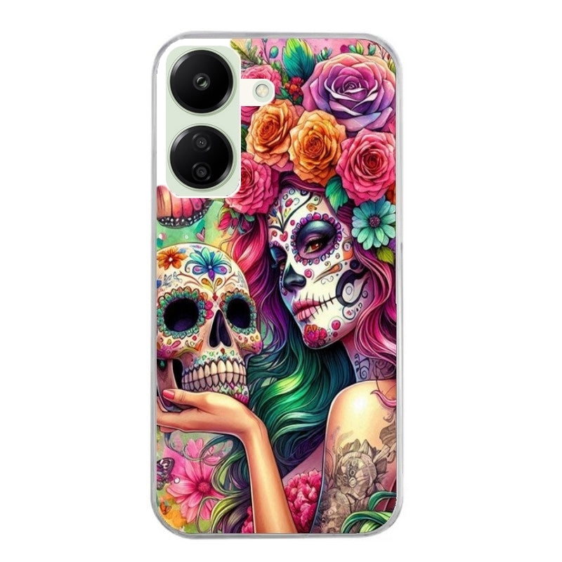 Coque taperso pour POCO C65 4G avec motif tete de mort calavera skull protection antichoc personnalisée