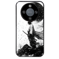 Coque noire taperso pour Honor X9A avec motif samourai et lune protection antichoc personnalisée