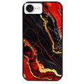Coque noire taperso pour Iphone 16 16E PLUS MAX PRO avec motif marbre rouge protection antichoc personnalisée