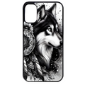 Coque noire taperso pour Moto E13 E14 E15 avec motif loup dreamcatcher protection antichoc personnalisée