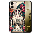 Coque noire taperso pour OPPO A6 A6X 4G et 5G avec motif tete de mort lovers protection antichoc personnalisée