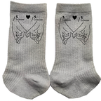 Chaussettes personnalisée paillettes argent motif couple amour