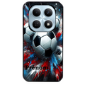 Coque noire taperso pour POCO M8 5G et PRO 5G avec motif foot tricolore personnalisee protection antichoc personnalisée