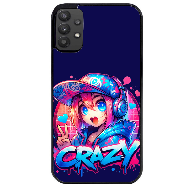 Coque noire taperso pour galaxy A22 A32 A52 A52S 4G 5G  avec motif anime crazy protection antichoc personnalisée