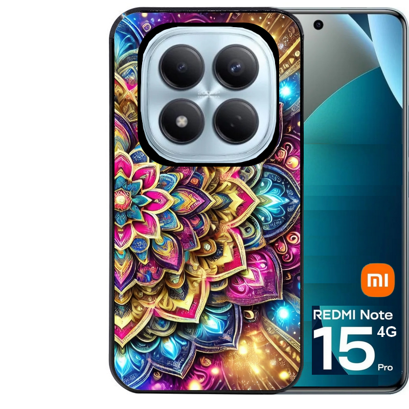 Coque noire taperso pour Redmi Note 15 et PRO PLUS 4G 5G avec motif mandala 2 protection antichoc personnalisée