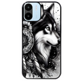 Coque noire taperso pour Redmi A1 et A2 avec motif loup dreamcatcher protection antichoc personnalisée