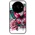 Coque noire taperso pour Redmi A3 avec motif papillon rose protection antichoc personnalisée