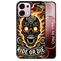 Coque noire taperso pour OPPO A6 PRO 4G et 5G avec motif tete de mort flamme protection antichoc personnalisée