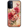 Coque noire taperso pour OPPO A54 et A74 5G avec motif coeur et fleur personnalisee protection antichoc personnalisée