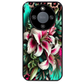 Coque noire taperso pour Magic 5 6 LITE et PRO avec motif leopard hibiscus protection antichoc personnalisée