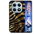 Coque noire taperso pour Redmi Note 15 et PRO PLUS 4G 5G avec motif zebre gold protection antichoc personnalisée