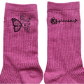 Chaussettes personnalisées paillettes rose motif femme papillon