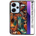 Coque noire taperso pour Redmi Note 13 PRO PLUS 5G avec motif cow boy et texas automne protection antichoc personnalisée