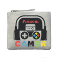 Porte monnaie personnalisé gamer casquette ivoire en feutrine en feutrine ivoire
