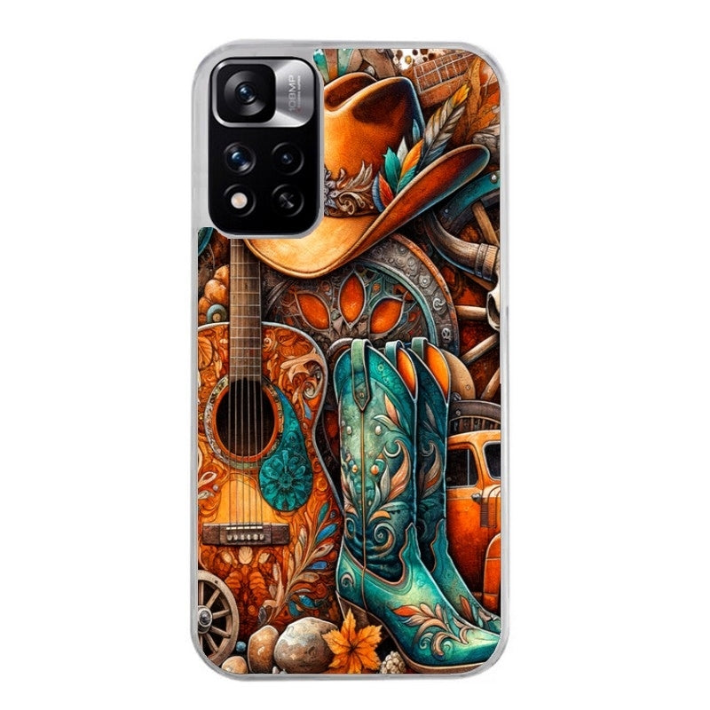 Coque taperso pour Redmi Note 12 4G 5G PRO 4G avec motif cow boy et texas automne protection antichoc personnalisée