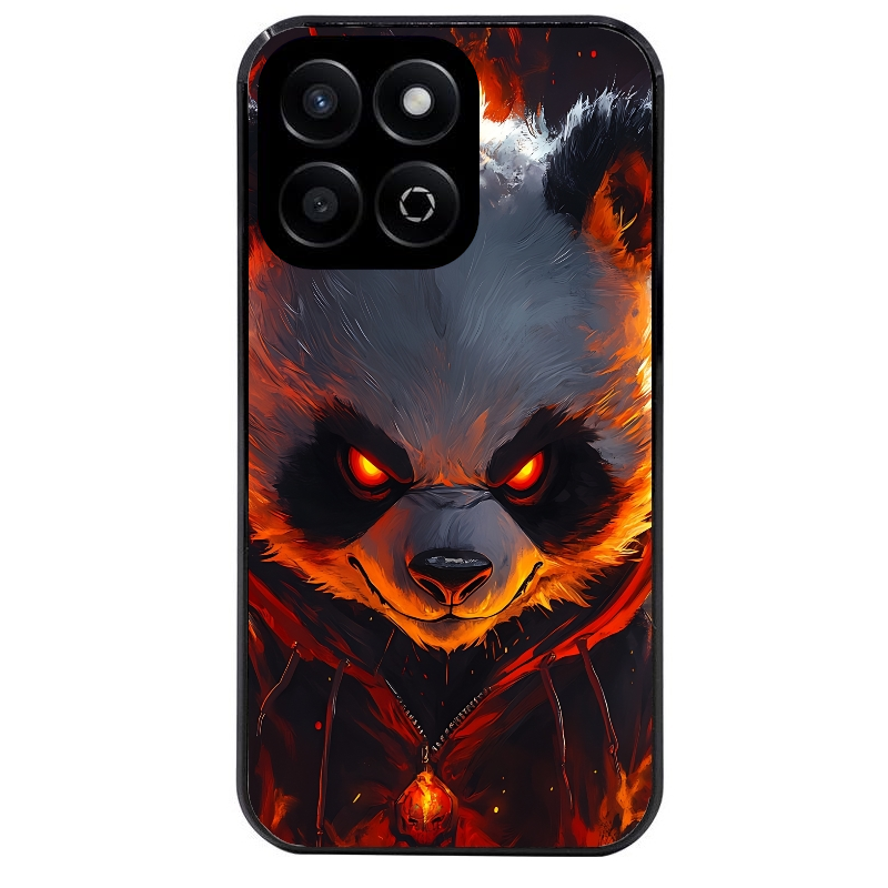 Coque noire taperso pour Honor 70 LITE 90 et LITE avec motif panda very angry protection antichoc personnalisée