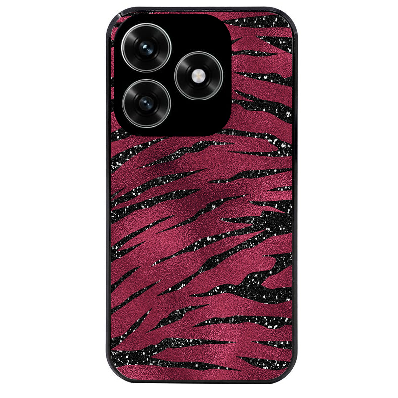 Coque noire taperso pour Honor X6B X5C X5C PLUS avec motif zebre grenat protection antichoc personnalisée